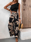 Flirty & Fun: Honey Ruffled Sleeveless Top & Printed Pants Set – Effortlessly Stylish