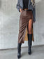 Stylish Slit Midi Skirt with Pockets – Function Meets Fashion