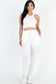 Crop Top & Ruched Drawstring Pants Set – Sassy, Stylish, and Ready for Any Adventure!