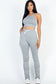 Crop Top & Ruched Drawstring Pants Set – Sassy, Stylish, and Ready for Any Adventure!