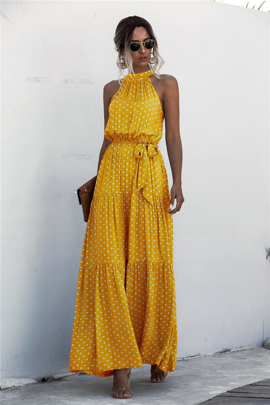 Women's Polka Dot Maxi Dress – Classic & Chic Summer Style