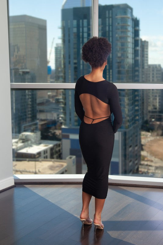 Sexy Backless Midi Dress – Sophisticated, Body-Hugging Elegance for Your Next Night Out