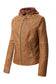 Women's PU Faux Leather Jacket with Removable Hood – Edgy & Chic