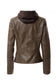 Women's PU Faux Leather Jacket with Removable Hood – Edgy & Chic