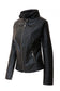 Women's PU Faux Leather Jacket with Removable Hood – Edgy & Chic