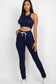 Crop Top & Ruched Drawstring Pants Set – Sassy, Stylish, and Ready for Any Adventure!