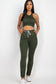 Crop Top & Ruched Drawstring Pants Set – Sassy, Stylish, and Ready for Any Adventure!