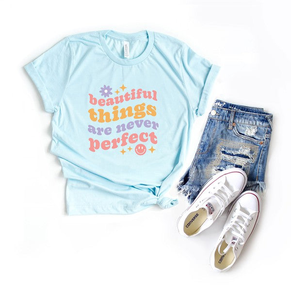 Beautiful Things Perfect Short Sleeve Graphic TeeBeautiful Things Perfect Short Sleeve Graphic Tee – Motivational, Positive Vibes for Every Day