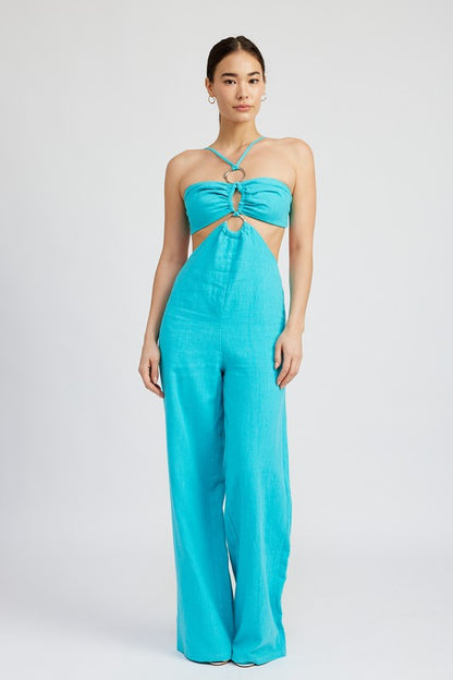 Double O Ring Cut Out Jumpsuit – A Bold and Fashion-Forward Statement