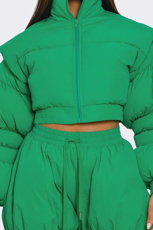 Bold Green Puffy Set – Vibrant, Chic, and Ready to Stand Out!