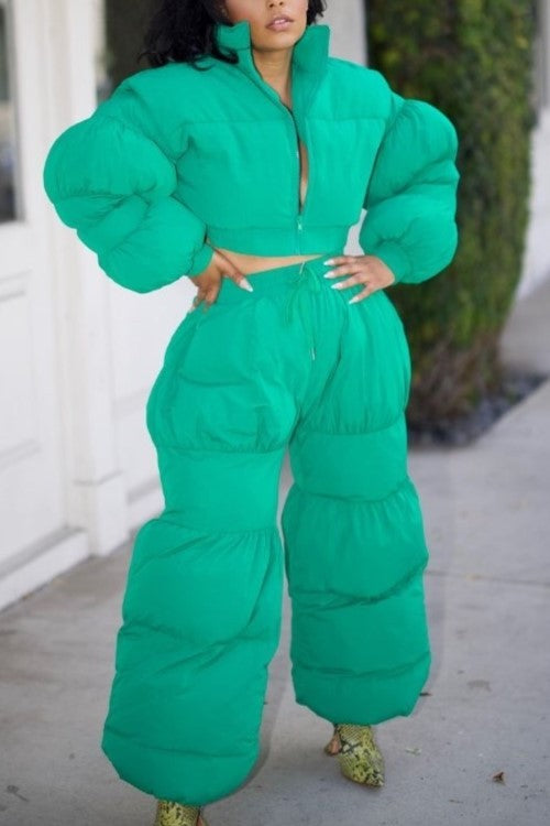 Bold Green Puffy Set – Vibrant, Chic, and Ready to Stand Out!