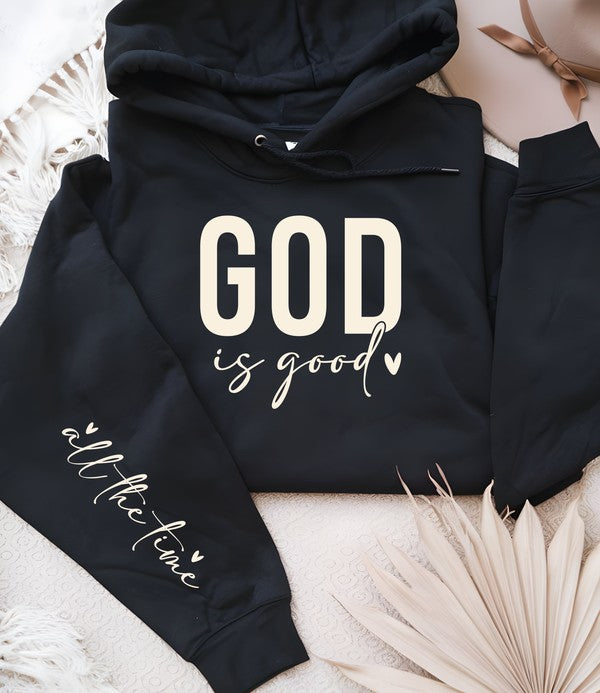 God is good hoodie, graphic hoodie sweatshirt, faith hoodie, cozy sweatshirt, cotton polyester hoodie, inspirational clothing.