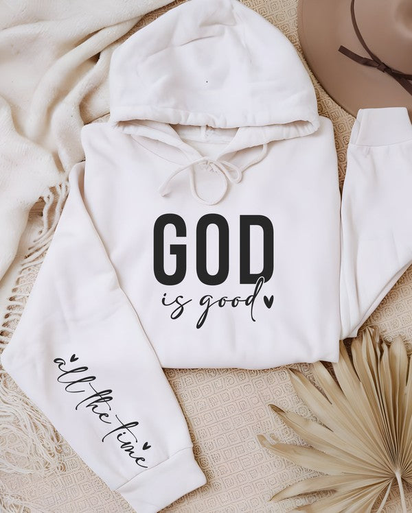 God is good hoodie, graphic hoodie sweatshirt, faith hoodie, cozy sweatshirt, cotton polyester hoodie, inspirational clothing.