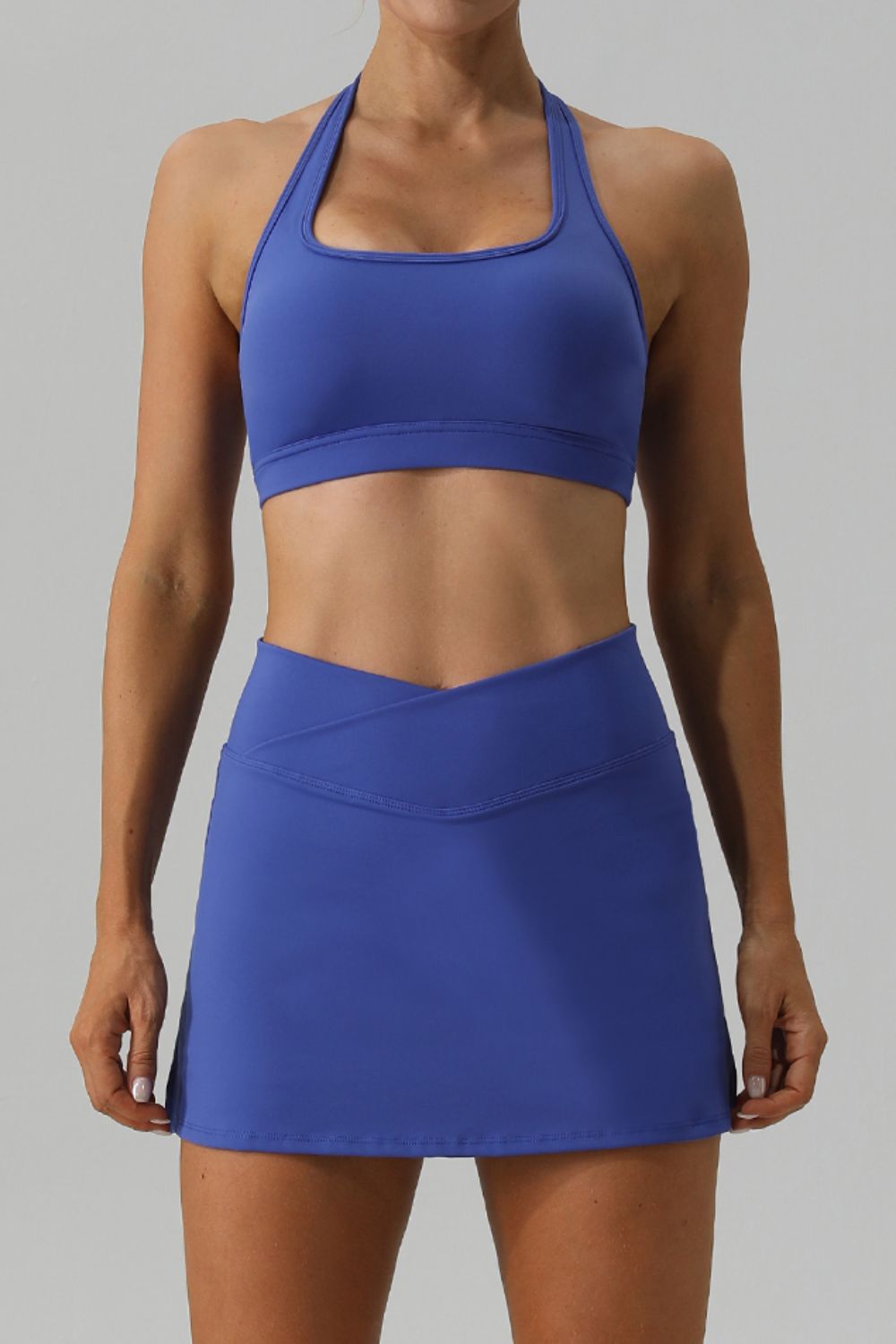 Halter Neck Tank & Slit Skirt Active Set – Sleek, Stylish, and Sporty