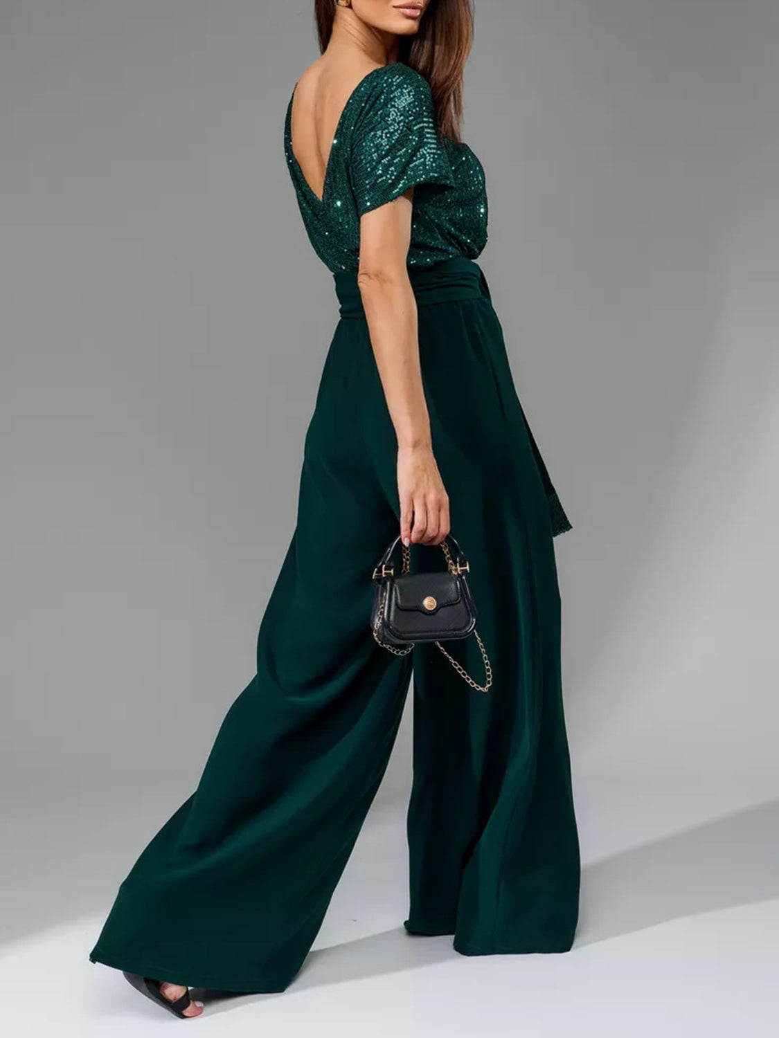 Sparkle & Slay: Full-Size Sequin Wide-Leg Jumpsuit