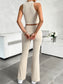 Effortlessly Chic: Devine Ribbed Round Neck Tank & Pants Set – Perfect for Casual Days