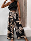 Flirty & Fun: Honey Ruffled Sleeveless Top & Printed Pants Set – Effortlessly Stylish