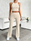 Effortlessly Chic: Devine Ribbed Round Neck Tank & Pants Set – Perfect for Casual Days