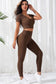 Sassy & Sweat-Ready: V-Neck Crop Top & High-Waisted Active Pants Set