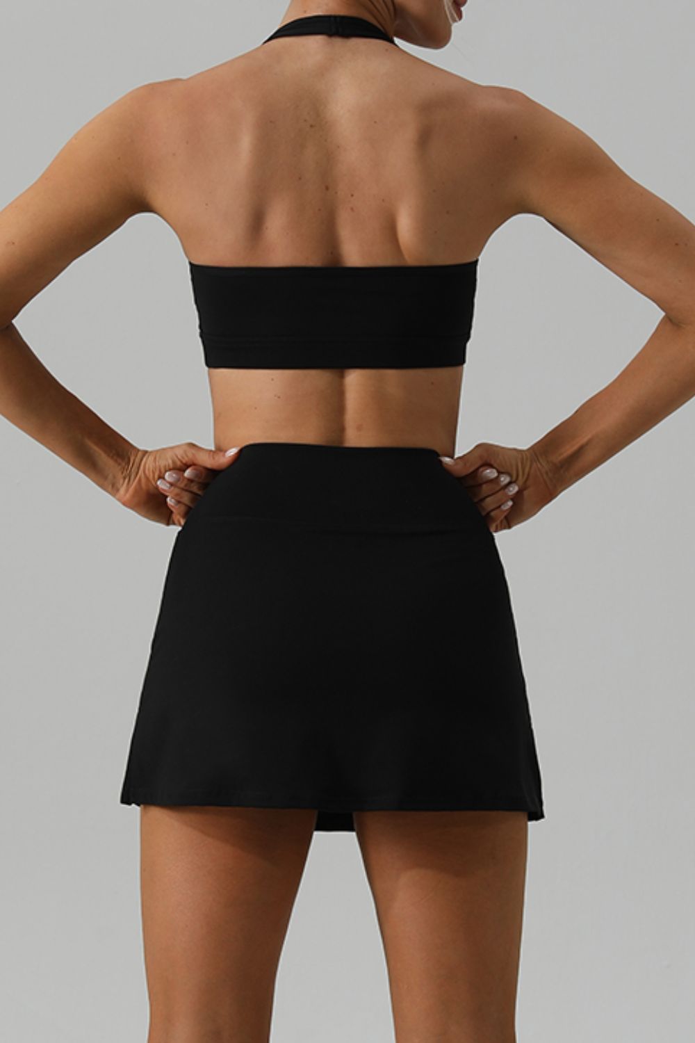 Halter Neck Tank & Slit Skirt Active Set – Sleek, Stylish, and Sporty