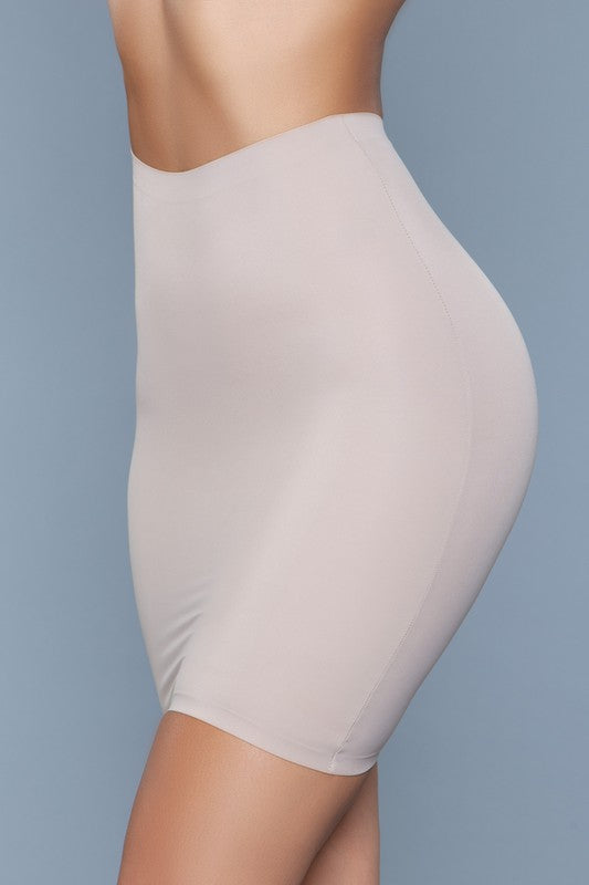 shapewear slip skirt, high-waist shapewear, slimming mini skirt, seamless body shaper, pencil skirt shapewear, nude shaping skirt, smoothing slip, elastic waist skirt, shapewear for dresses